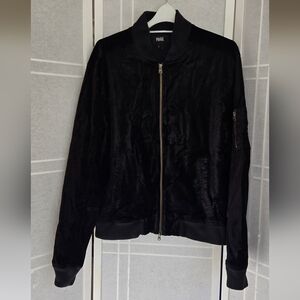PAIGE Jet Black Velvet Bomber Jacket